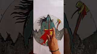 glass painting of lord shiva 🙏 drawing sketchsubscribe glasspaintingart viralvideo [upl. by Ardyaf434]