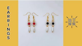 Earrings making Beaded earrings Easy beading [upl. by Handal28]