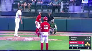 Joshua Overbeek RBI Single Nebraska Husker Baseball vs Michigan State 51724 [upl. by Stanley]