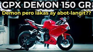 GPX DEMON 150 GR  PINAKA GWAPONG 150 SPORTS TYPE NA MOTORSIKLO TAGALOG REVIEW [upl. by Nnayllek]