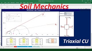 Triaxial CU Test Consolidated Undrained Test Excel Spreadsheets GEOtExcel soilmechanics [upl. by Duahsar]