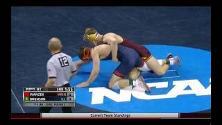 2016 NCAA Wrestling 174lbs Nick Wanzek vs Zac Brunson [upl. by Elly]