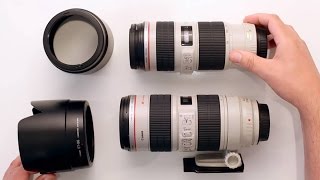 Canon EF 70200mm Comparison  f4 IS vs f28 IS [upl. by Colfin]