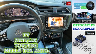 TV e VIDEO in AUTO con il box CarPlay OTTOCAST P3 [upl. by Fesuy]