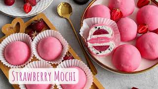 Strawberry Mochi  How to make Mochi  Mochi Recipe [upl. by Euqinwahs]