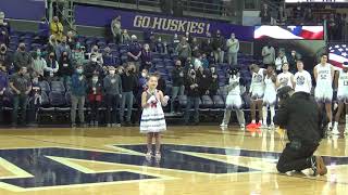 6 year old Kinsley Murray at Washington Huskies Anthem 12922 [upl. by Gilliette]