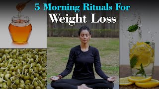 5 Morning Habits For Weight Loss  Fit Tak [upl. by Atiuqrahc]