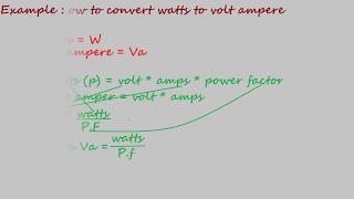 How to convert watts to volt ampere  electrical formulas [upl. by Emeline]