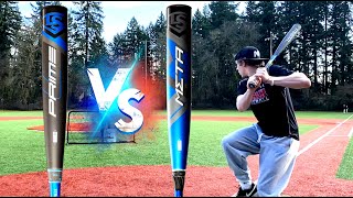 PRIME vs META  WHICH IS BETTER Louisville Slugger Composite Showdown  BBCOR Baseball Bat Reviews [upl. by Michella]