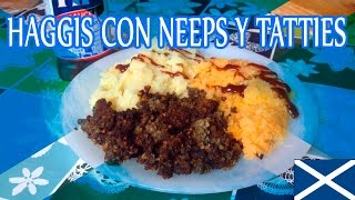 Auténtico HAGGIS con NEEPS y TATTIES receta escocesa [upl. by Zetroc744]