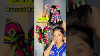 DIY Navratri Hair Bow 😱 crafteraditi handmade navratri diy shorts hairbow CrafterAditi [upl. by Laohcin37]