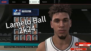 LaMelo Ball Face Creation 2k24 [upl. by Ayekim561]