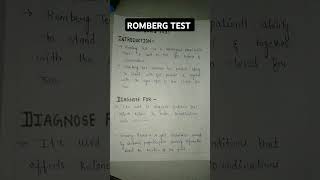 assignment on Romberg test assignments medicalprocedure nursesnotes music [upl. by Timotheus53]