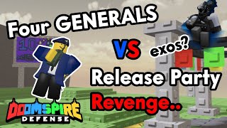 4 GENERALS vs Release Party Revenge  Doomspire Defense [upl. by Erica]