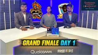 GAMING TAMIZHAN amp PVS amp SQ   TAMIL CASTER 1ST TIME  CONQUESTFREE FIRE OPEN  GRAND FINALS DAY 1 [upl. by Ythomit]