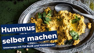 Hummus Rezept  Gesundes Kichererbsenpüree mit Tahini selber machen [upl. by Bardo616]