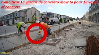 como tirar 18 yardas de concreto how to pour 18 yards of concrete [upl. by Nirehs]