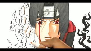 Como Desenhar UCHIHA ITACHI Naruto Com a Palavra Itachi Passo a Passo Simples e Rapido [upl. by Marci704]