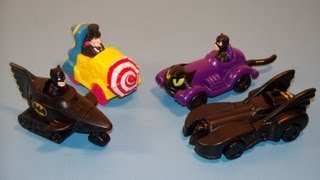 1991 McDONALDS BATMAN SET of 4 MINI VEHICLES HAPPY MEAL FIGURES FULL COLLECTION VIDEO REVIEW [upl. by Trepur]