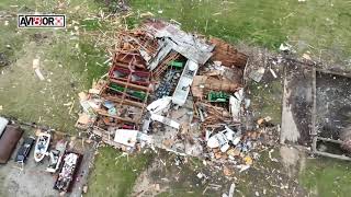 Avi8tor drone shows Winchester Indiana day after March 14 2024 tornado [upl. by Llekim279]