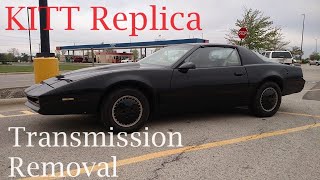 KITT replica Transmission Removal Pulling the 700r4 Knight Rider 1983 Trans Am my wife helped [upl. by Amand]