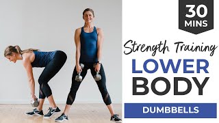 30Minute LEG WORKOUT At Home with Dumbbells [upl. by Aloeda]