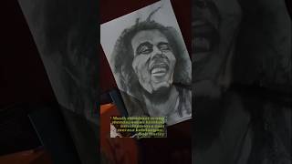 Gambar sketsa wajah hitam putih Bob Marley music [upl. by Consuela]