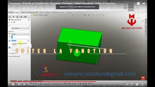 Formation Gratuite en SolidWorks Esquisse  Fonction  Editer lEsquisse  Editer la Fonction [upl. by Naitsirc]