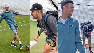 Djokovic Challenged Kyrgios to a Game of Football and Then Played a CRAZY PRANK on Him  Wimbledon [upl. by Ainedrag]