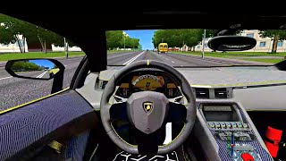 City Car Driving  Lamborghini Avendator  Steering Wheel GAMEPLAY [upl. by Ludwog]