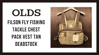 Filson Fly Fishing Tackle Chest Pack Vest Tan｜フィルソン フライフィッシング タックル チェスト パック ドライフィニッシュタンカラー｜OLDS [upl. by Desimone]