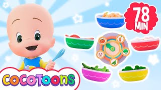 Vegetable Song 🍅 and more nursery rhymes for kids from Cleo and Cuquin 🥒 Cocotoons [upl. by Ylevol]