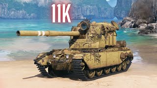 World of Tanks FV4005  11K Damage amp FV215b 183  108K amp WT E 100 [upl. by Anibor]