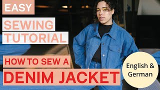 Einfache Jeansjacke nähen Schritt für Schritt Anleitung  Schnittmuster quotThe Jean Jacketquot [upl. by Faythe]