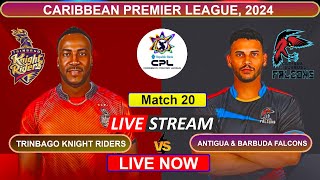 🔴CPL Live  Trinbago Knight Riders vs Antigua amp Barbuda Falcons Live Cricket Score amp Commentary [upl. by Hildegard938]