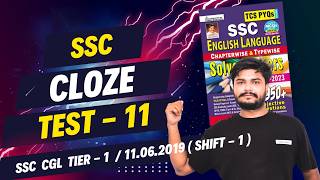 SSC  CLOZE TEST  11  KIRAN PUBLICATION  PREVIOUS YEAR  16950 [upl. by Lebatsirc]