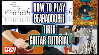 How to play Beabadoobee  Tired Guitar Tutorial Lesson [upl. by Rebmak290]