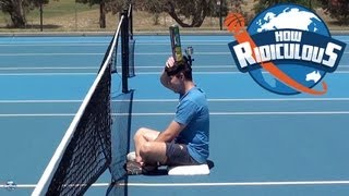 Tennis Trick Shots  How Ridiculous [upl. by Annahsohs]