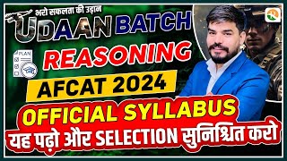 AFCAT Reasoning Official Syllabus  AFCAT Reasoning Official Syllabus  Udaan Batch AFCAT 22024 [upl. by Herring]