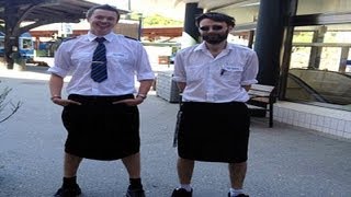 HOMBRES CON FALDA EN ESCOCIA La nueva moda de los maquinistas de trenes [upl. by Barnet945]