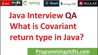 What is covariant return type in java [upl. by Anidal]