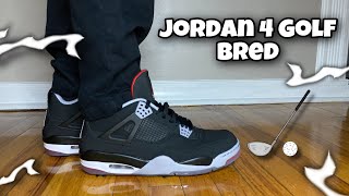 Jordan 4 Golf Bred Review amp On Feet [upl. by Annavahs294]