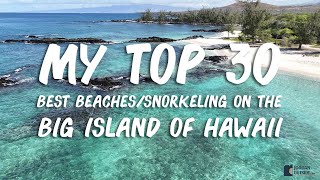 My Top 30 Best Beaches and Snorkeling Spots on the Big Island of Hawaii Black Sand amp Green Sand [upl. by Zebadiah603]