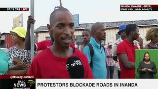 National Shutdown  Protestors blockade roads in Inanda KZN [upl. by Ecnerrat]