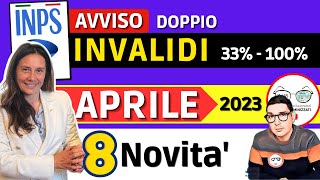 🔴 INVALIDI PARZIALI e TOTALI 8 NOVITÀ APRILE 2023 ➡ IMPORTI INCREMENTI PENSIONE BONUS INPS CAREGIVER [upl. by Samuella]