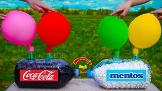 Experiment Colacola VS Mentos amp Giant Balloons [upl. by Dreher]