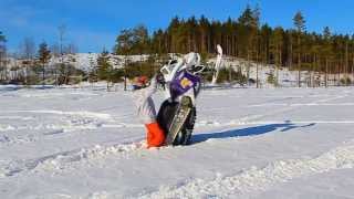 Skidoo 600 Snowmobile Wheelies [upl. by Dranik]