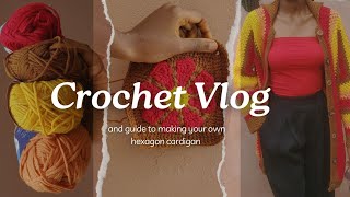 Crochet a cardigan with me Crochet hexagon cardigan vlog and tutorial [upl. by Seften]