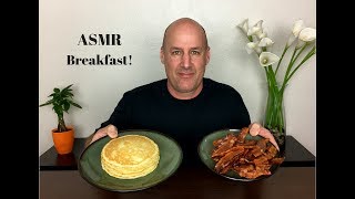 ASMR Eating Pancakes and BaconSoft Spoken [upl. by Ehcram]