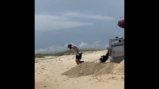 This Guy Got Stranded on An Island w a Beached Pontoon Boat  Shackleford Banks Carteret County NC [upl. by Zeiler237]